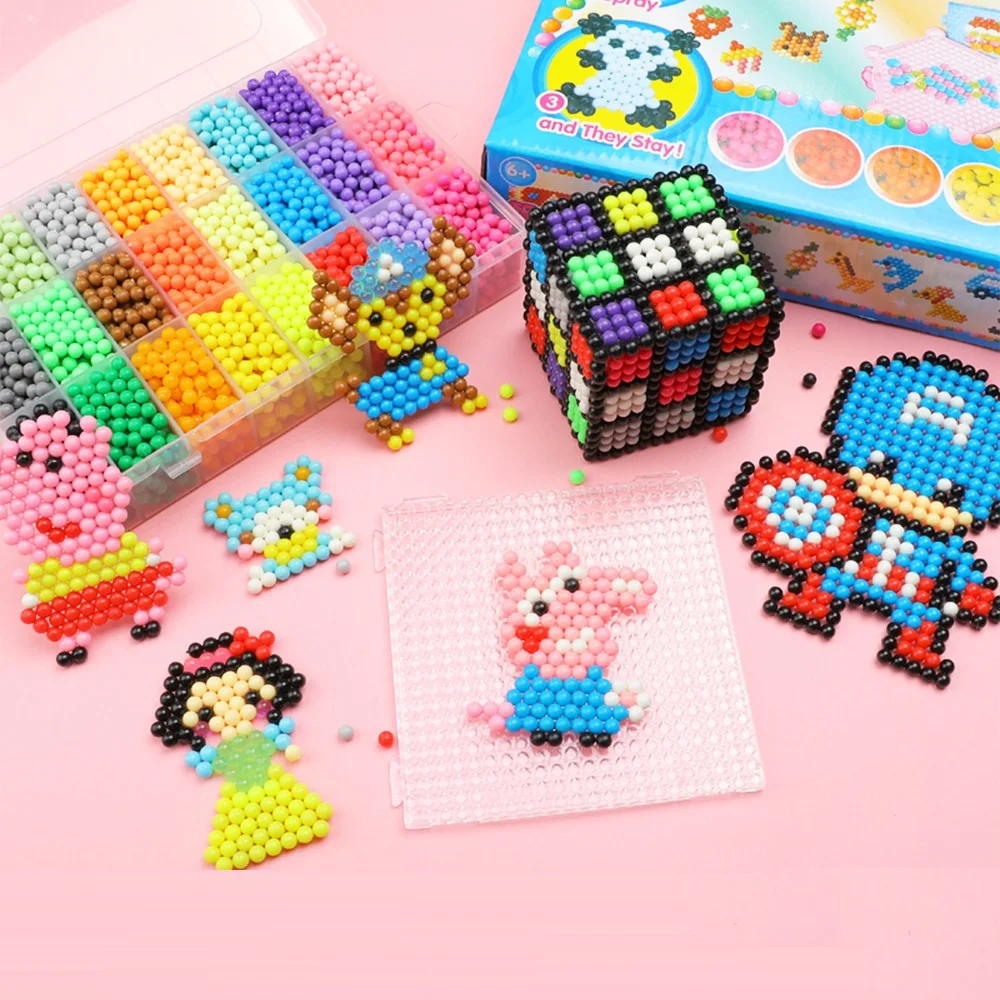 Образовательные художественные игрушки, бусины для распыления воды, Детские креативные пластиковые бусины для самостоятельного творчества с водяным предохранителем для подарка