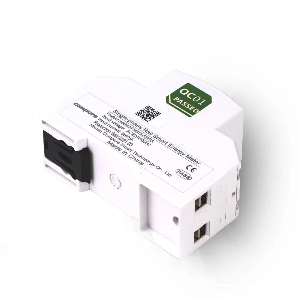 Single Phase Din Rail Smart Energy Meter AC 80-500V 220V Modular Voltmeter Gauge Indicator LCD Digital Display Detector