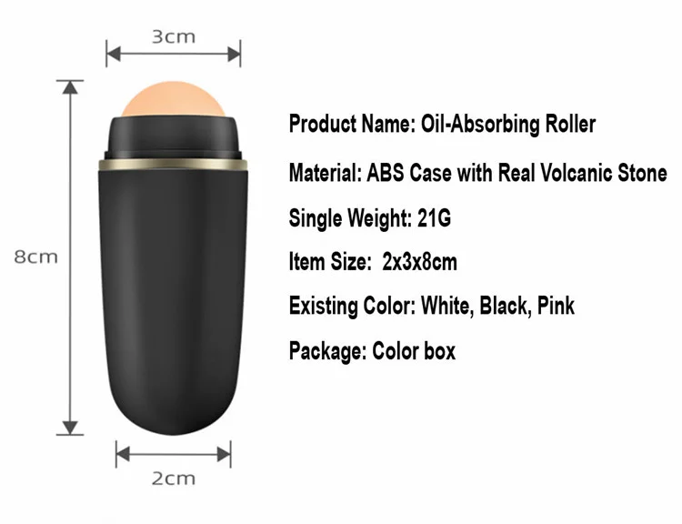 Portable Reusable Oil-Resistant Facial Massage Tool T-zone Oil Control volcanic oil absorbing face roller