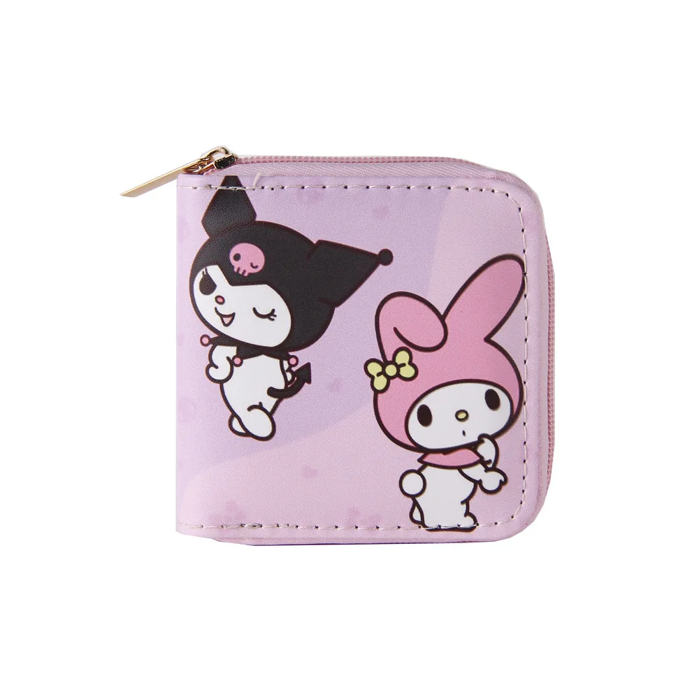 Portable Zipper Wallet Lovely Cartoon Kuromi Purse Card Holder Storage Coin Bags Headphone Accessories Money Bags Custom Logo