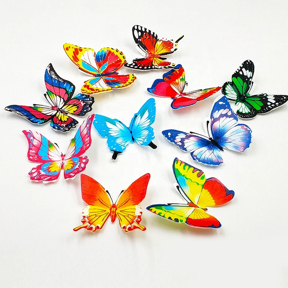 Рисовые вафли, Бумажные 3D бабочки для украшения торта, Топпер, инструмент