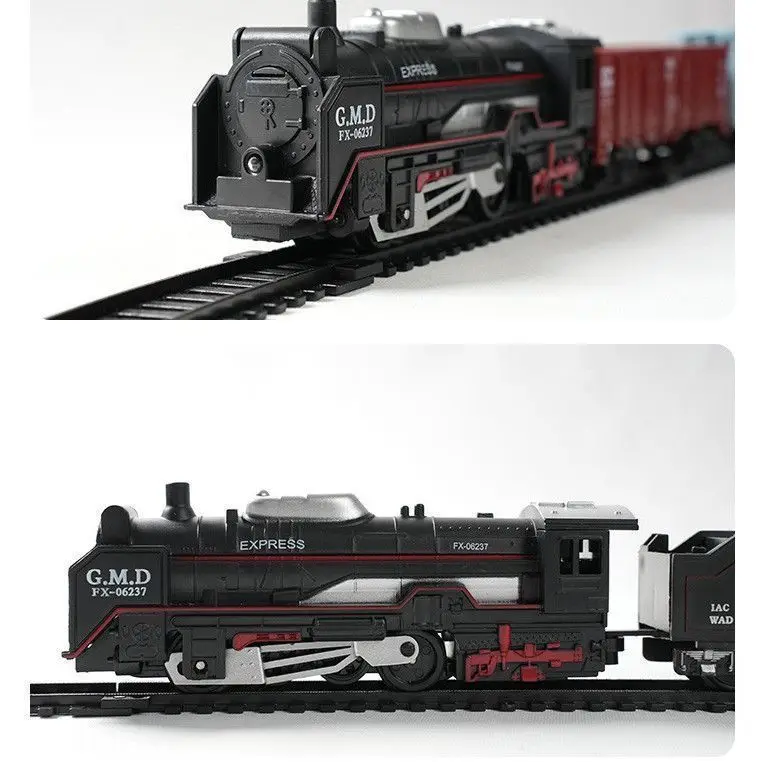 Unisex Electric Train Track Toy Model High Speed Train Simulation with Lamps for Boys Girls Aged 3 to 6 Years Educational Style