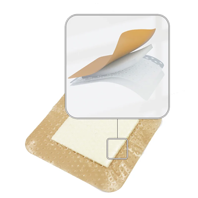 Unimaster Highly Absorbent Waterproof Silicone Foam Dressing with Border Adhesive Wound Dressing Bandage for Wound Care