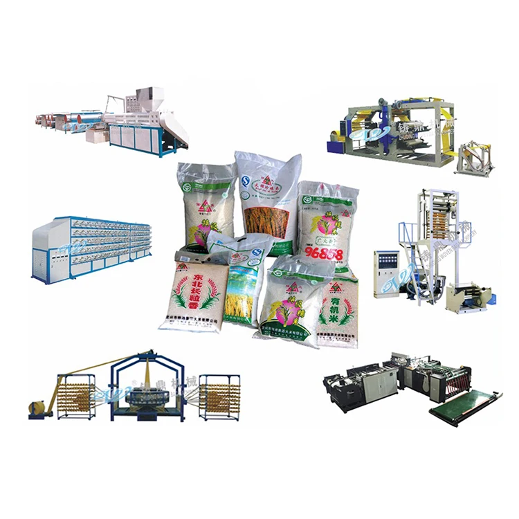 
50kg rice cement onion pp woven bag making machine production line 