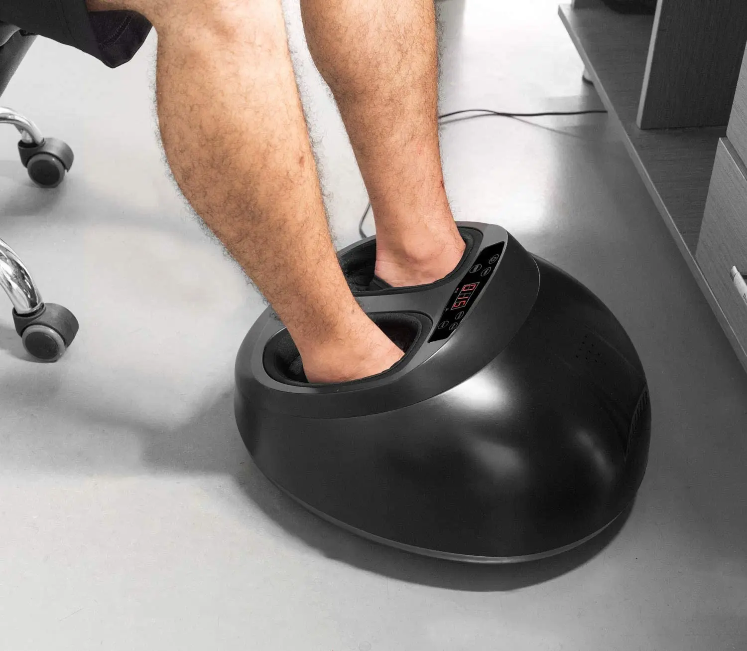 Blood Circulation Foot Massage Machine Shiatsu Deep Shiatsu Foot Massager with Heat Rolling and Air Compression for Home