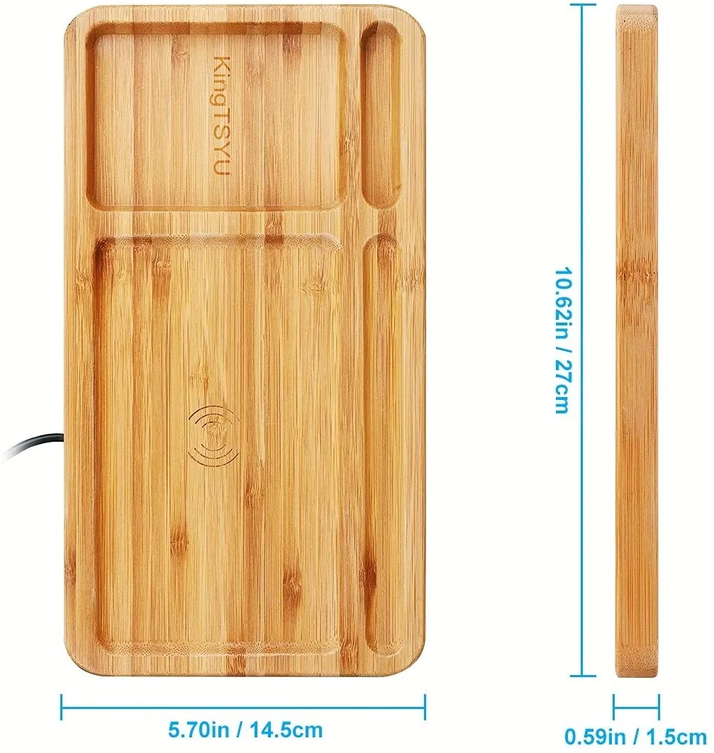 2021 Christmas daily use technology gifts set bamboo wireless charger for mobile phone for gift item