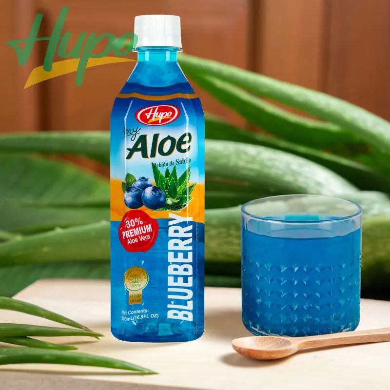 16.9 Fl Oz HUPO Fresh Juice Aloe Vera Drink Manufacturer Directory 500ml Bottle Aloe Vera Juice with Pulp