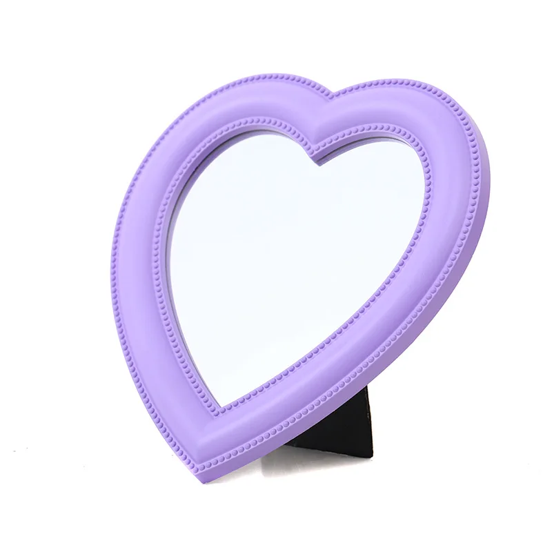 Net Red love Makeup Mirror Small Heart-shaped Desktop Wall Hanging Decorative Mirror Girl Heart Student Dormitory Mirror