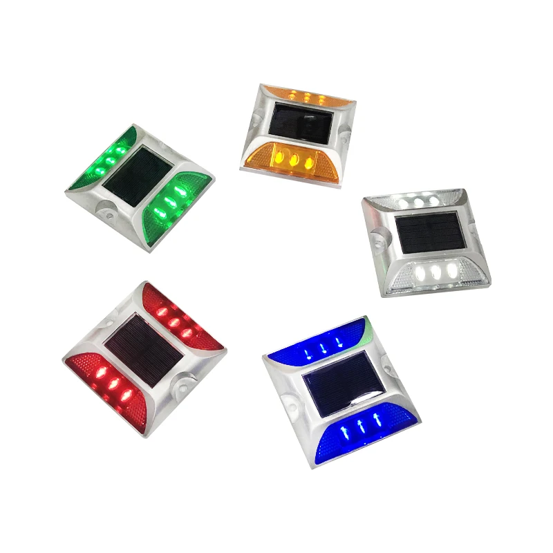 Vialeta солнечная батарея 6 светодиодов для алюминия de Led y tacha solar Китай алюминиевые солнечные дорожные шпильки