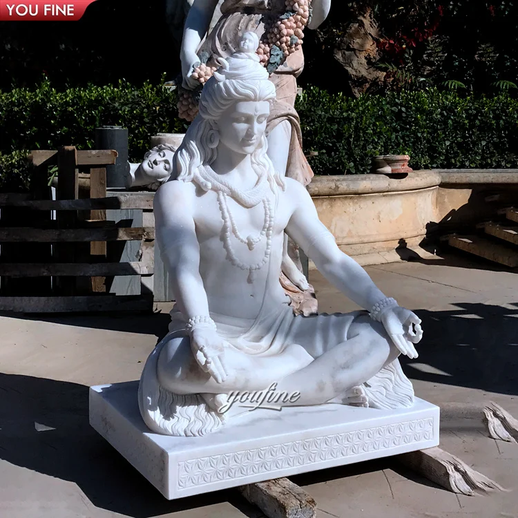 Hand Carved Natural Stone Lord Shiva Marble Sculpture