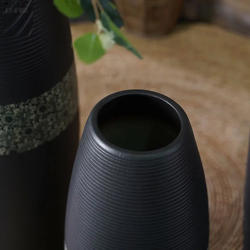 ribbed ceramic clay vase tall wedding vases porcelain chinese  vases   for centerpieces home accessories
