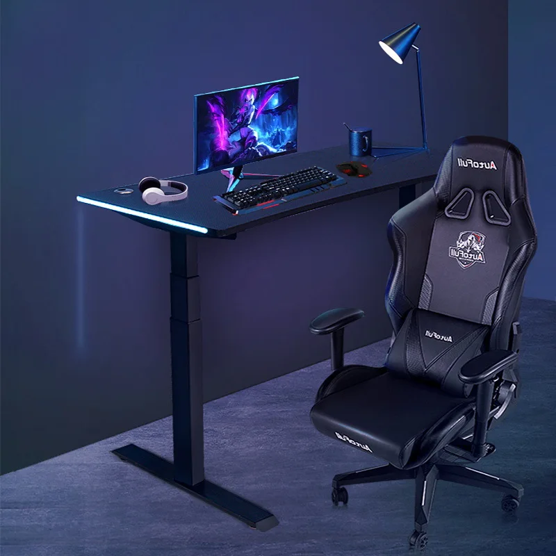 gamer desk Home Office Wholesale Table computer game Z-Shaped leg Computer Desk With LED light  Gaming Desk
