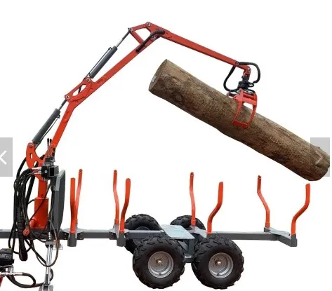 2023 New Forest and Farm Machinery 600kg - 2100kg Lifting Capacity Hydraulic Timber Log Crane With Grapple for Tractor Truck