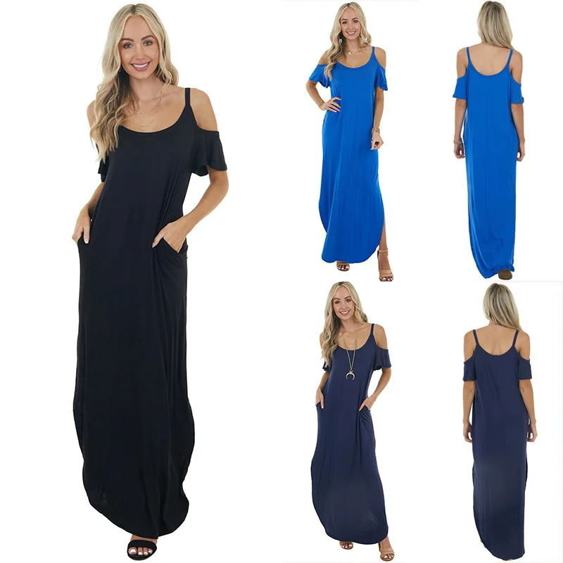 Hot Sale Lowest Price Solid Color Casual Strap Ruffle Maternity Photo Shoot Maxi Dresses