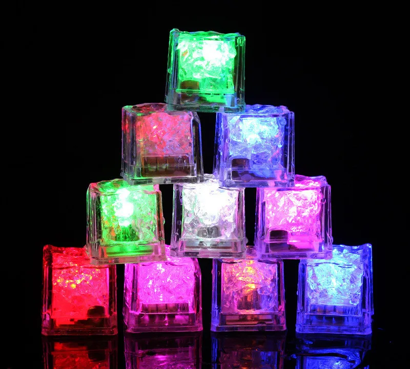 Waterproof Led Ice Cube Multi Color Flashing Glow in The Dark for Bar Club Drinking Party Decoration