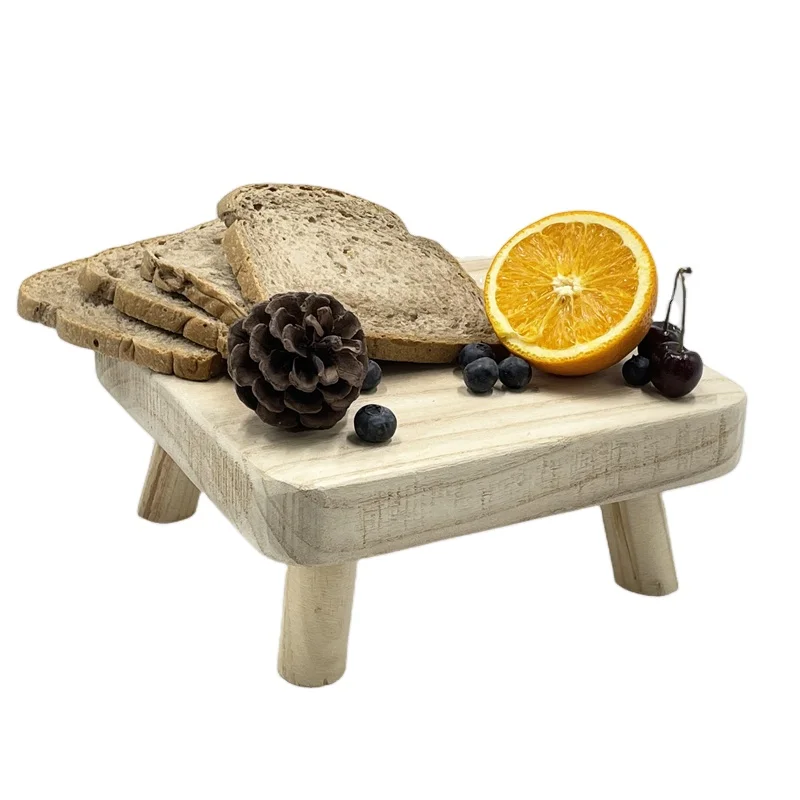farmhouse wood footed table tray with legs