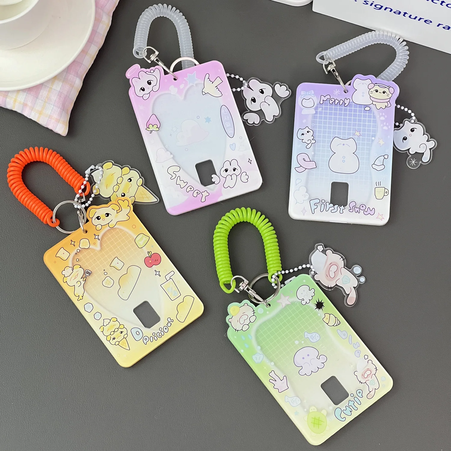 Custom design acrylic photo card holder keychain credit card acrylic holder keychain acrylic card holders