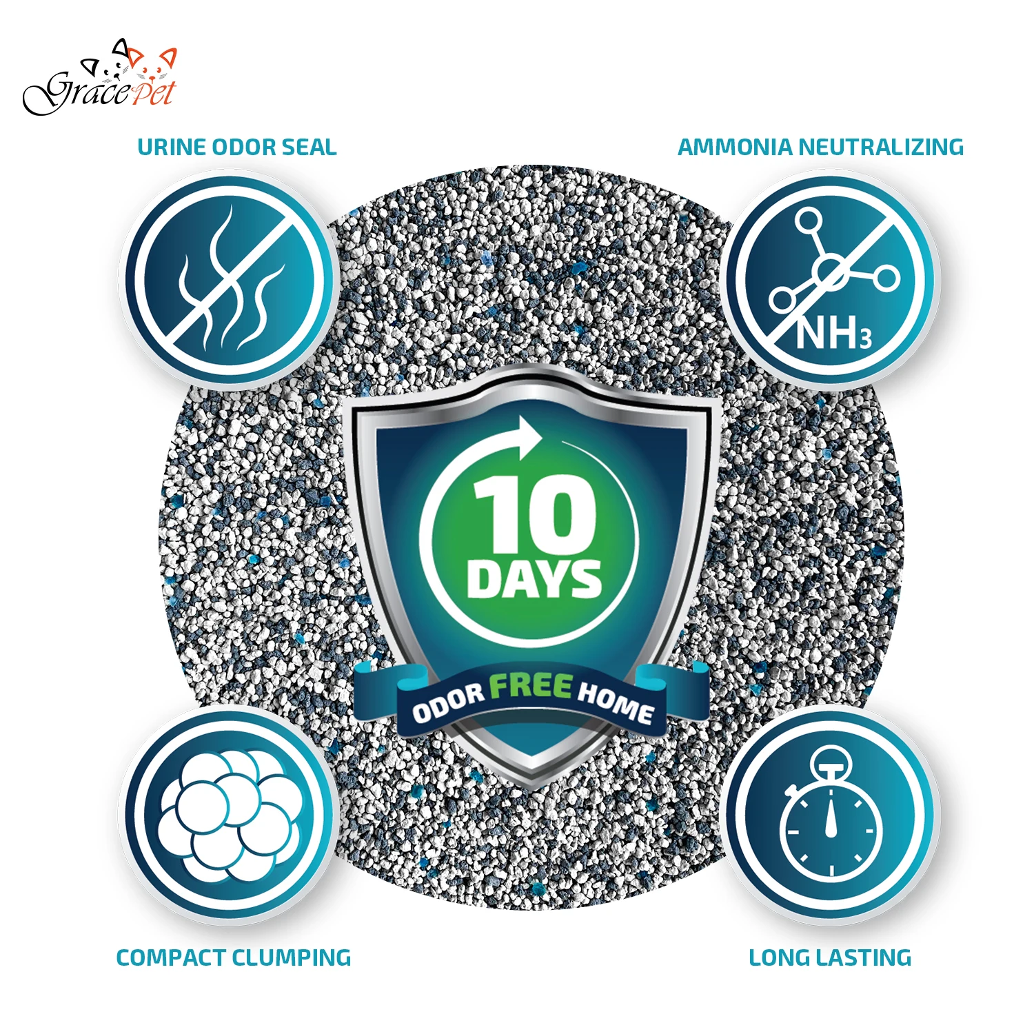 Factory One Step Service Bentonite Cat Litter Deodorize Master Active Carbon Crash Shape