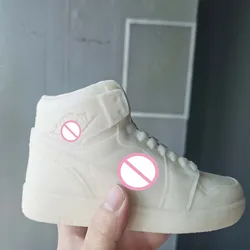 J144 Hot Sell Home Decoration 18CM 3D High Top Basketball Shoes Resin Mould Custom Large Sneakers Silicone Mold