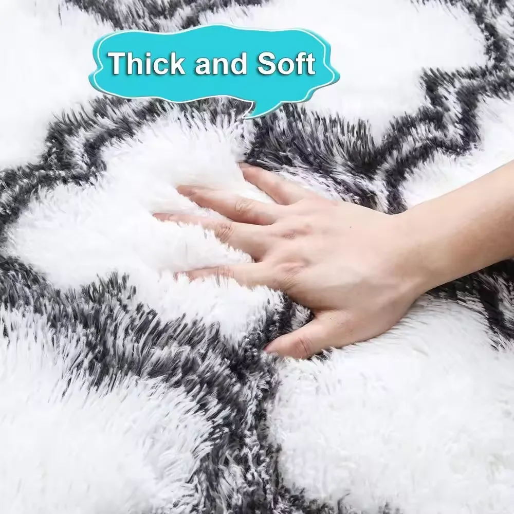 Soft Eco-friendly Indoor Large Modern Area Rugs Shaggy Patterned Fluffy Carpets Suitable for Living Room and Bedroom