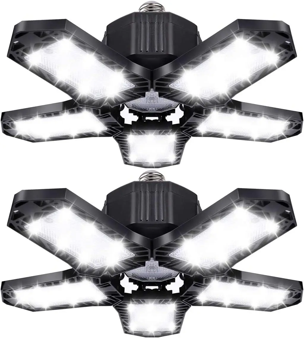 Amazon Hotsale Cheap ABS Plastic 100W LED Garage Lights With 5 Deformable Panel For Basement And Workshop