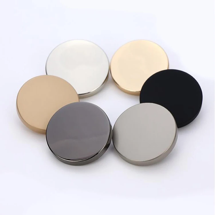 Fashion Zinc Alloy Garment Button Gold Silver Flat Round Sewing Men Women Suit Shank Shirt Metal Button for Clothing