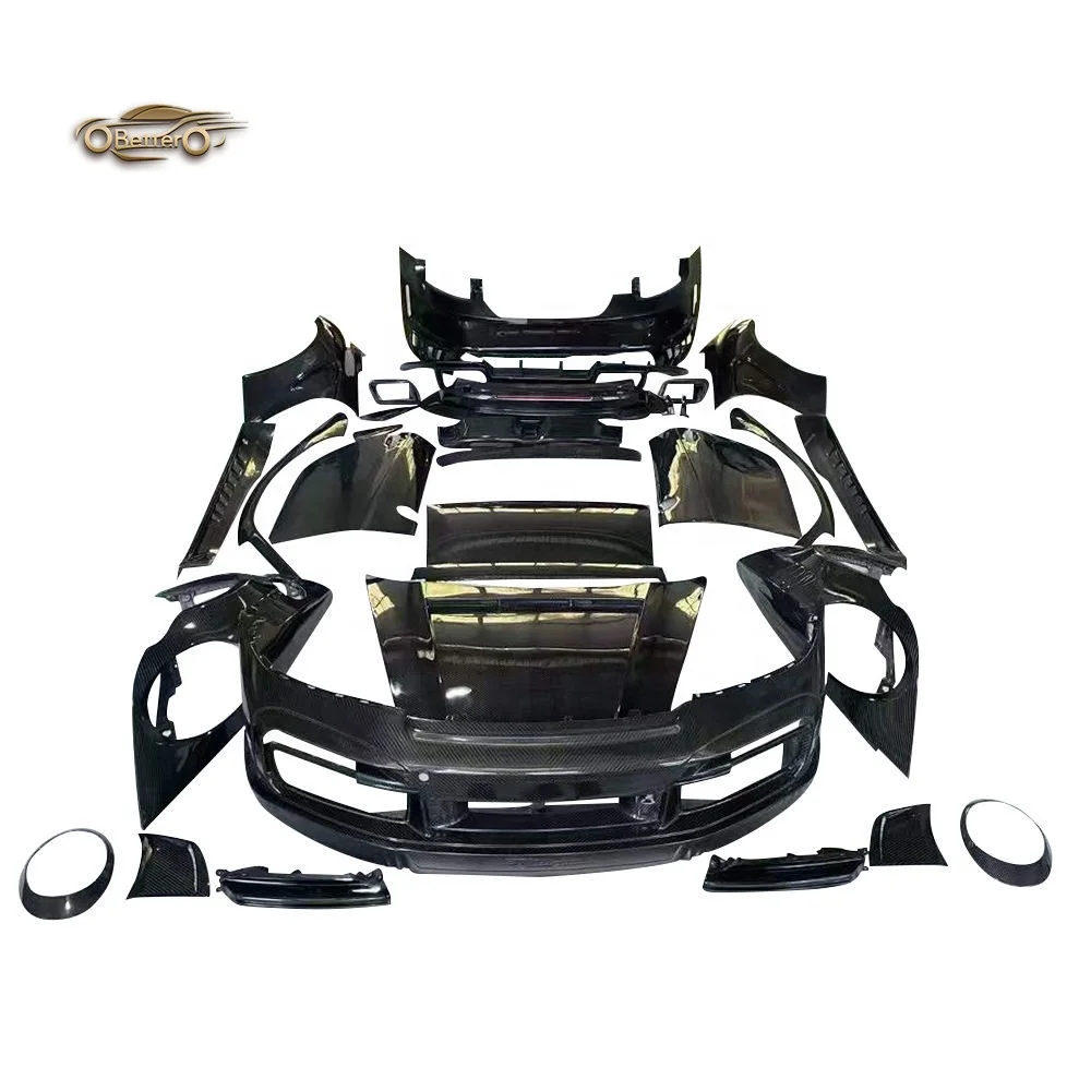 BETTER High Quality car bodykit for Porsche 911 992 2018- To TOPCAR Stinger GTR Style dry carbon front rear bumper side skirts