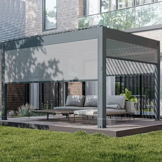 luxury pergola aluminio 4x3 louvre roof hotel pergola automatic roof louvre with rain sensor louvre pergola aluminium