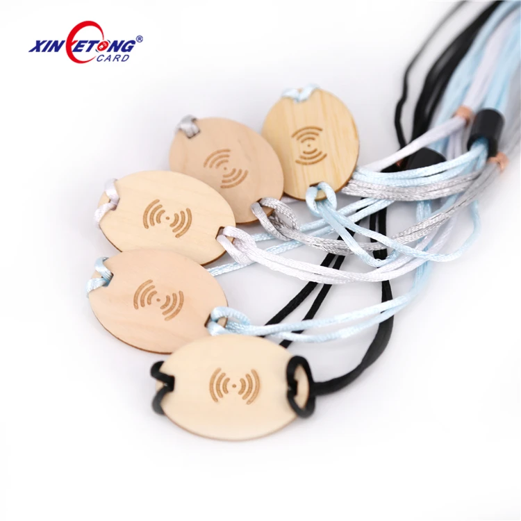 Access Control RFID Wooden Card wood Bracelet NFC recycle Woven Adjustable smart Bracelet