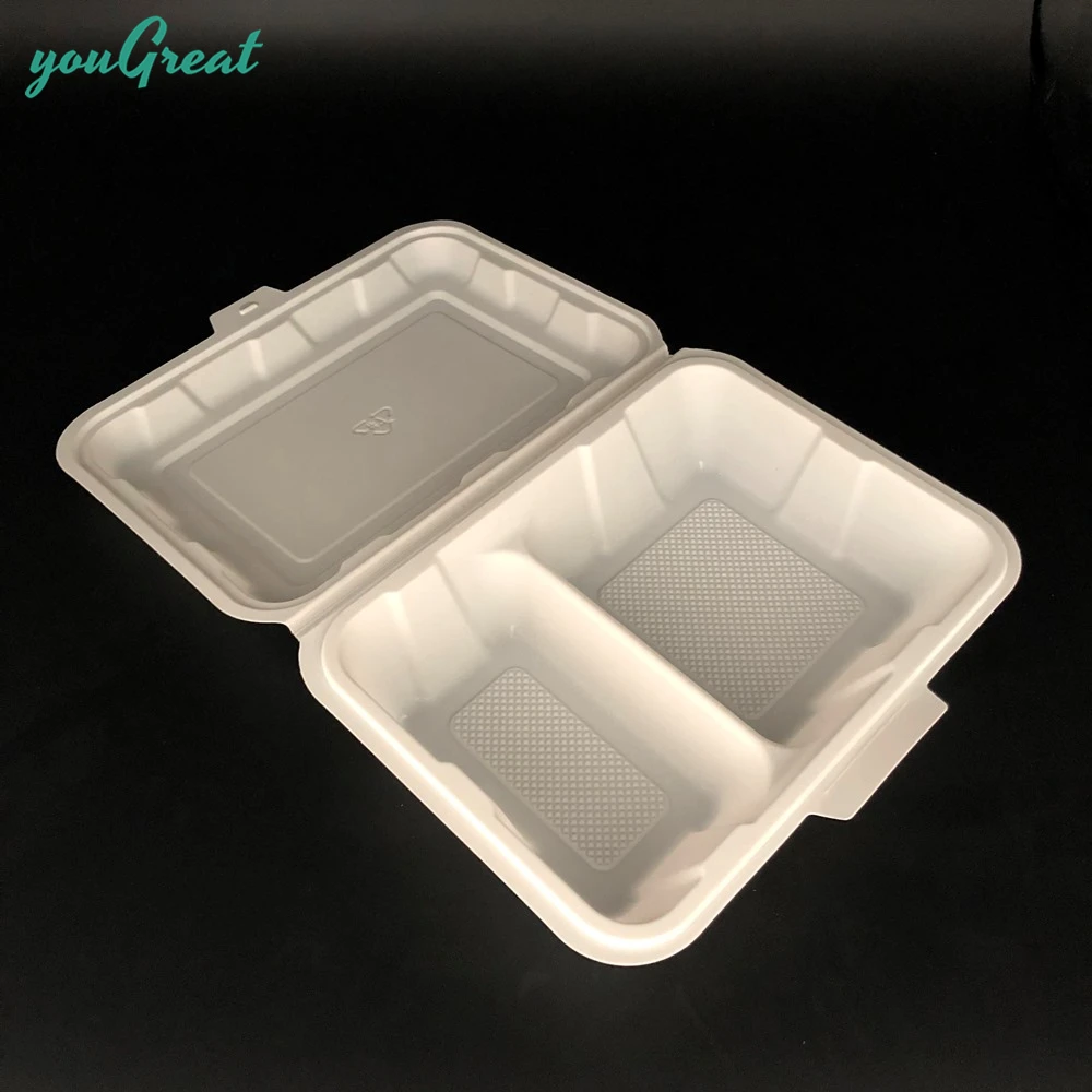 Y15 одноразовые биоразлагаемые compostable сахарного тростника bagasse пищевой контейнер с крышкой оптовая продажа завод поставщика