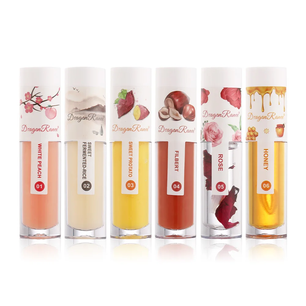 Wholesale Lip Oil Vegan Flavouring Honey Lip Tint Scent Color Changing Tinted Plumping Hydrating Lip Gloss Oil