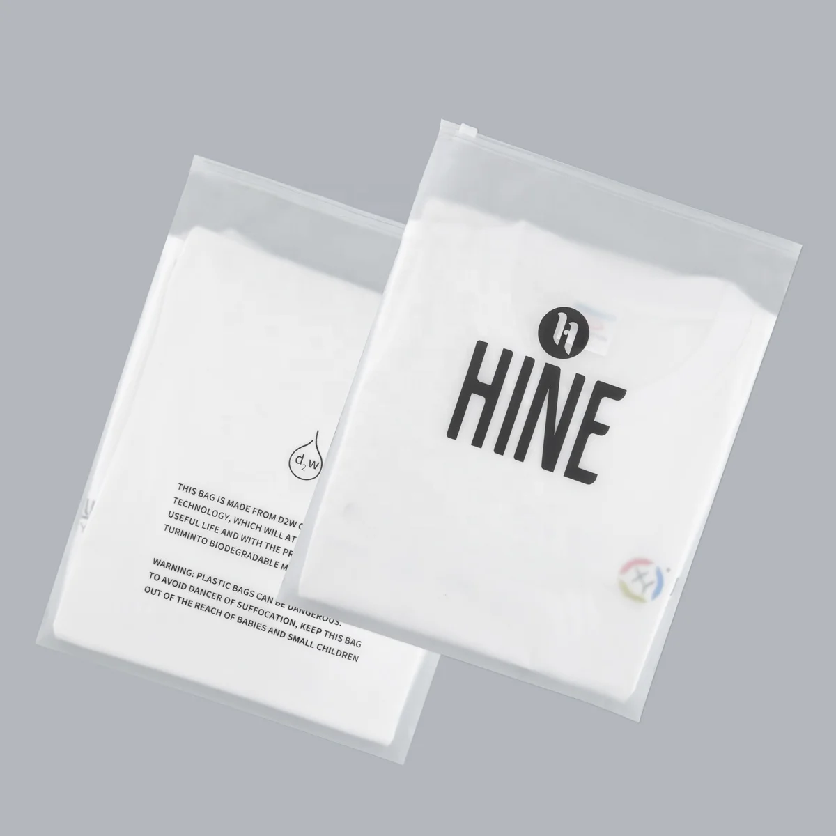 Custom Apparel packaging garment zip lock plastic bag for clothing shoes and underwear