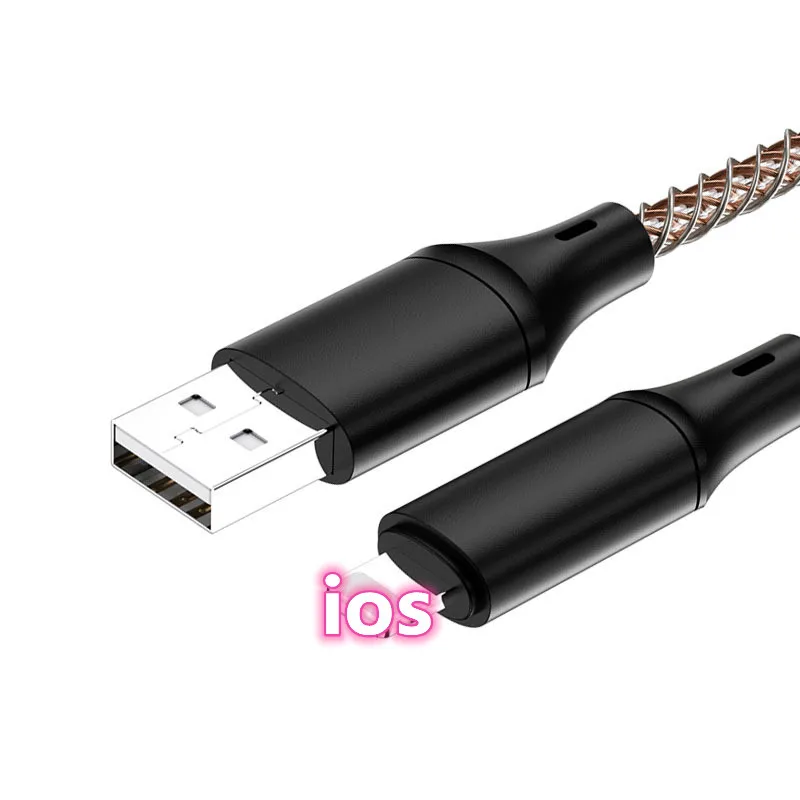 Cheap price fast Charging USB Cable Flowing Light RGB Phone PD Accessories Cable USB Led Luminous Micro Lighting Data Cordss