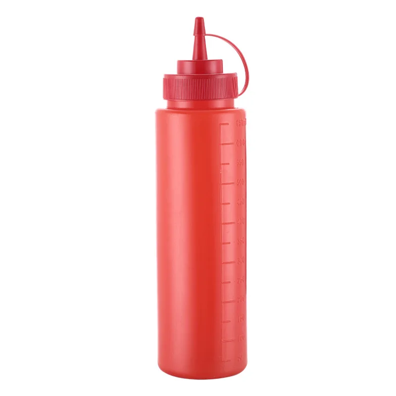 HOT SALE Plastic white red yellow LDPE Mayonnaise Squirt Bottle Ketchup Chili Tomato Sauce Salad Dressing Squeeze Bottle