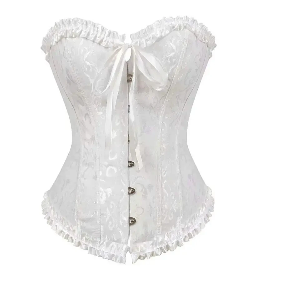 Womens Lace Up Gothic Corset Bustier Sexy Waist Trainer Bustier Overbust Corsets