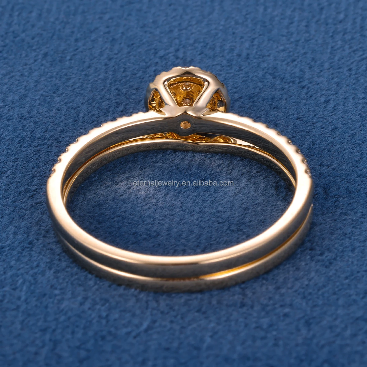 Bulk Custom Price S925 Silver 9K 10K 14K 18K Solid Gold Round Brilliant Cut Moissanite Diamond Ring Band