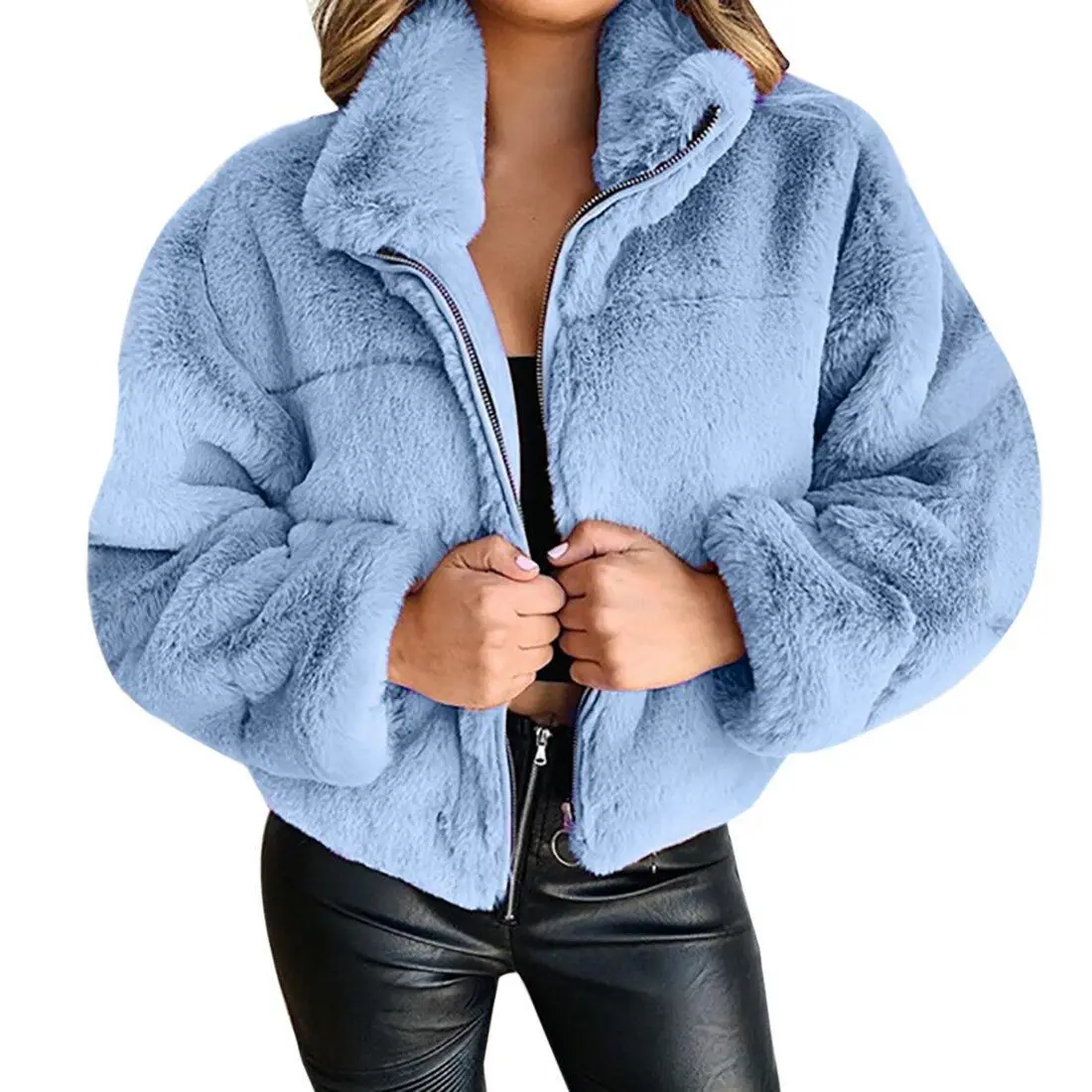 Women S-5XL Mink Coats Winter Top Fashion Pink FAUX Fur Coat Elegant Thick Warm Outerwear Fake Fur Woman Jacket
