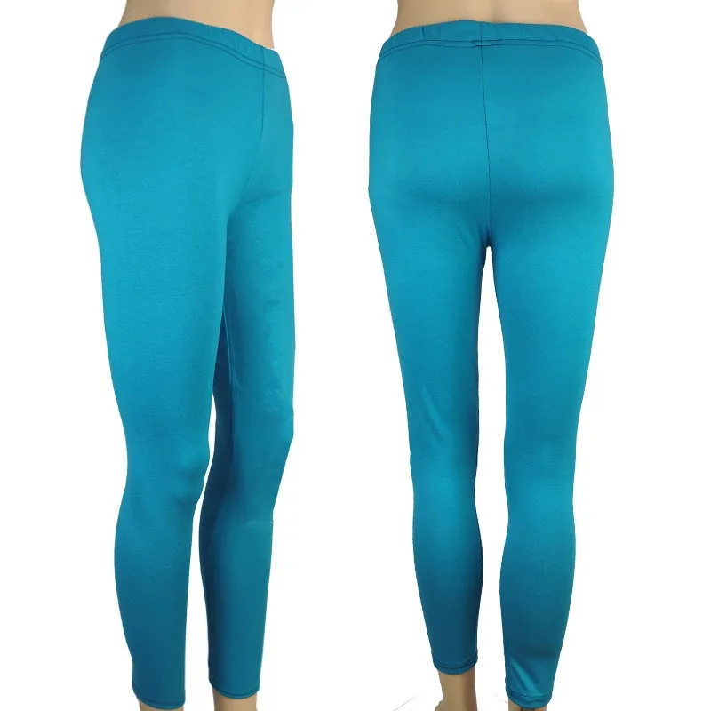 Women XS-4XL solid color soft leggings high waisted  leggings large size pants m