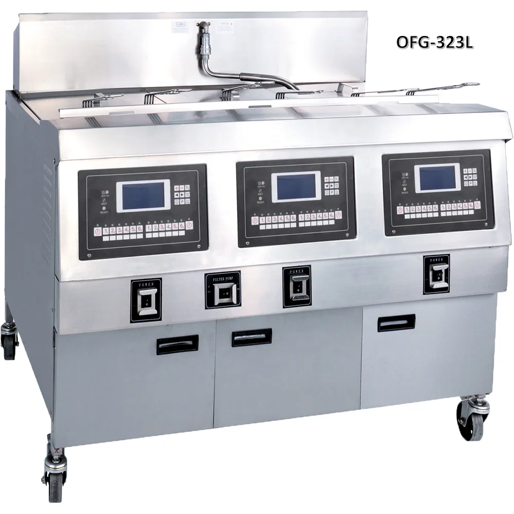 CNIX brand  Hot Sale OFG Series 75L 3 Tanks 6 Baskets Gas Automatic Commercial Chicken Machine Cooker Deep Fryer