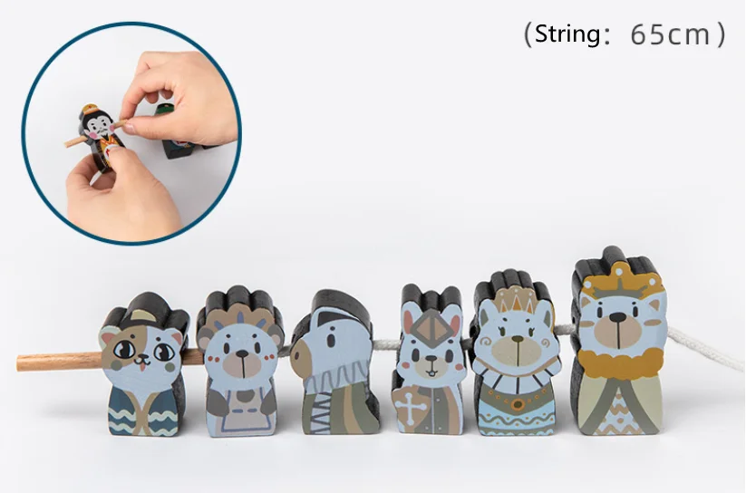 New arrival  Wooden Kids Medieval Chess Cartoon Stereoscopic Check Board Game Wholesale Chess Sets Puzzle Games