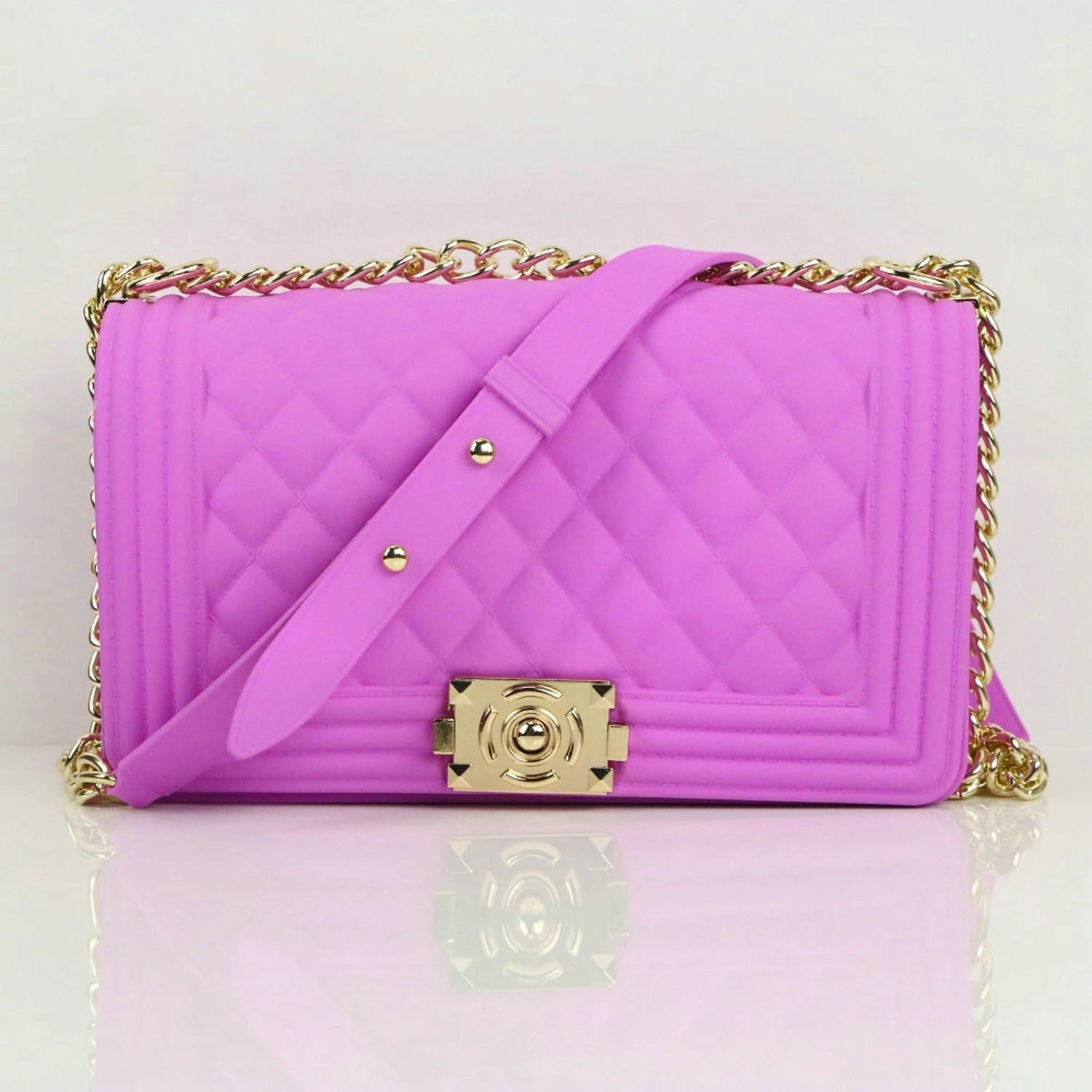 
Summer Easy-Carry Cheap Wholesale Jelly Waist Bag For Women Rhombus Large-Capacity Chain Special Handbags For Traveling 