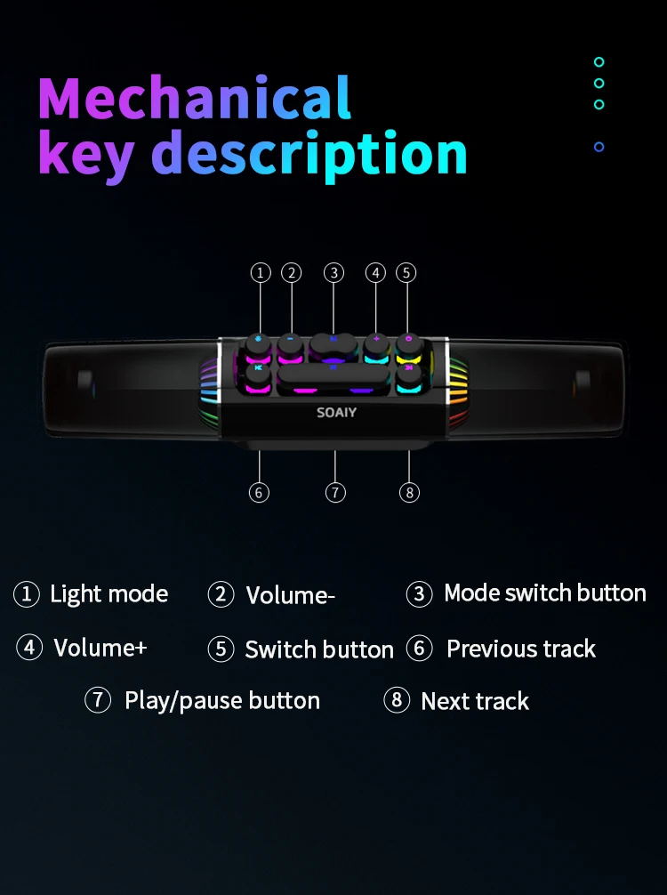 Valdus 2022 hot selling speaker Rgb high color 3D surround subwoofer stereo wireless speaker soaiy sh19s gaming speakers