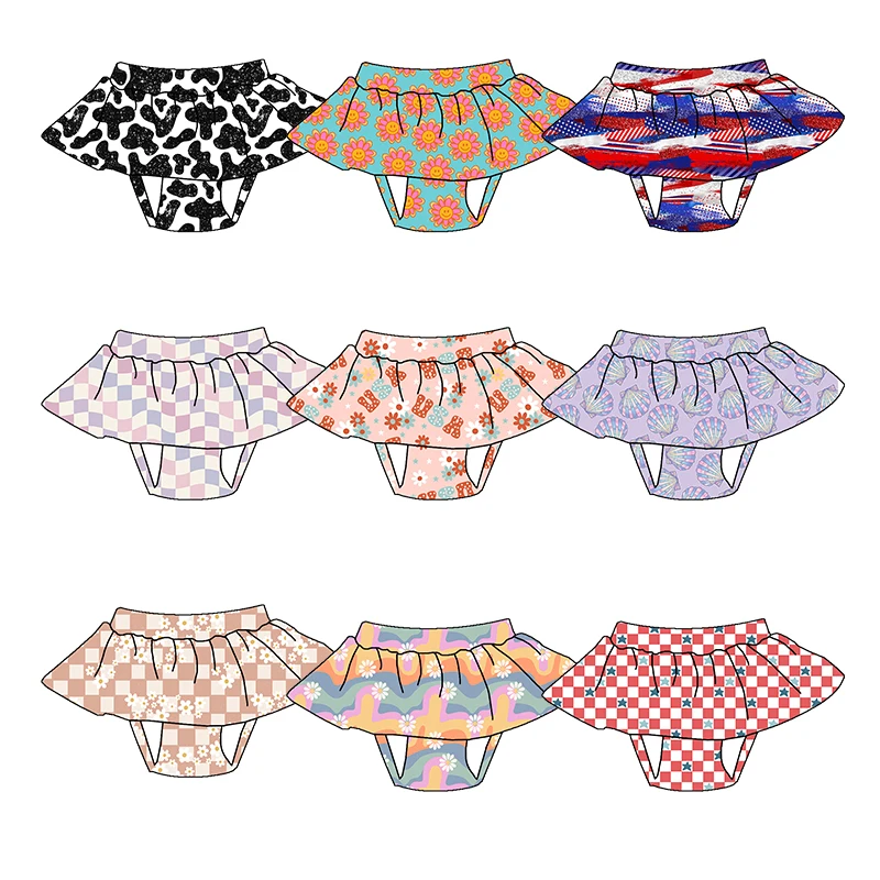 New Girls Short skirt With Panties Multi custom printing ballet dance children baby skirts