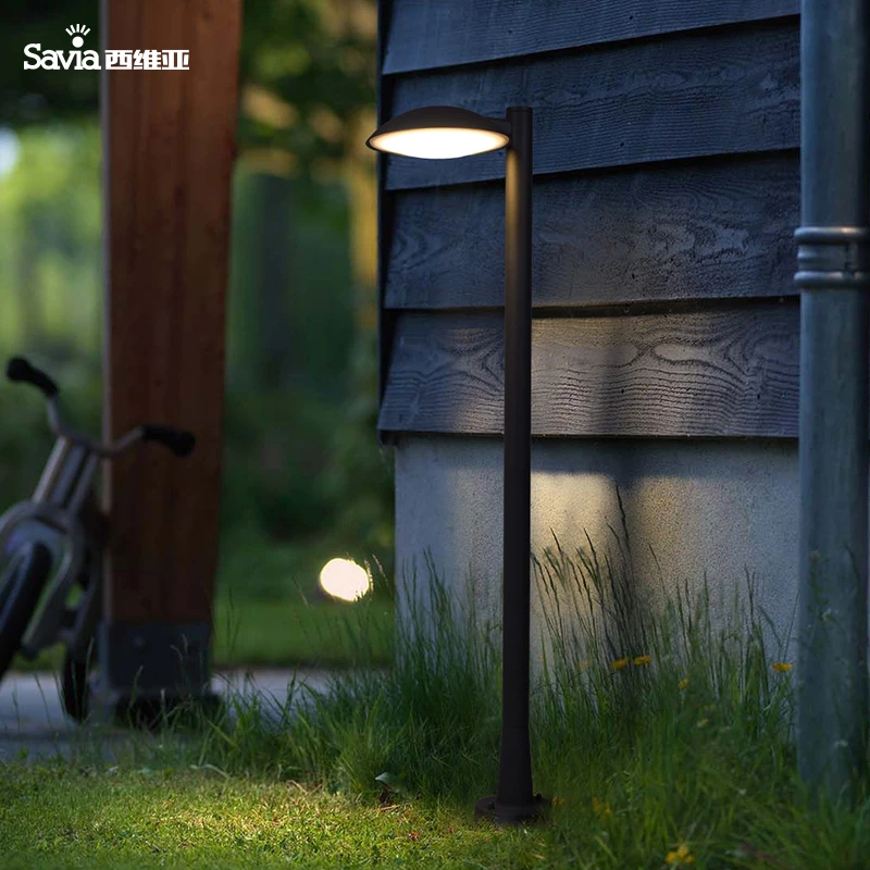 Savia modern landscape pole light waterproof IP65 aluminum park street LED column lamp yard lawn outdoor decorative garden lamp