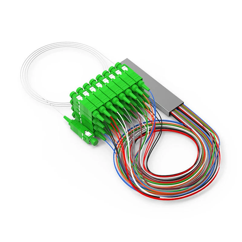 Fiber Optic Splitter Single Mode SC APC 0.9mm 1m 1x32 Optical Steel Tube Price FTTH Splitter