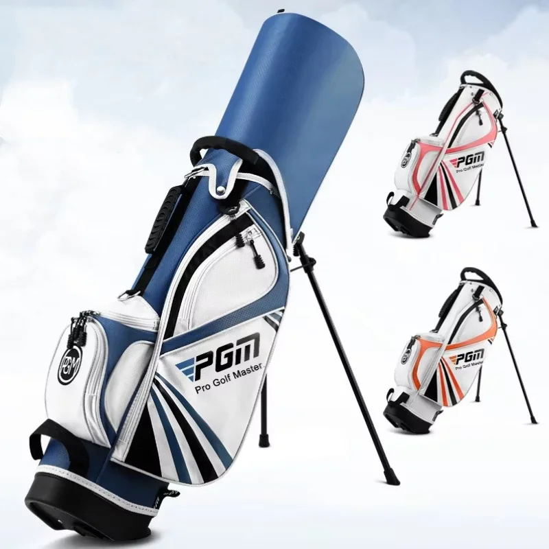 Pgm Youthkids Unisex Golf Bag Portable Version Nylon Backpack with Stand PU Leather Club Bag for Kids & Adults Sports Style