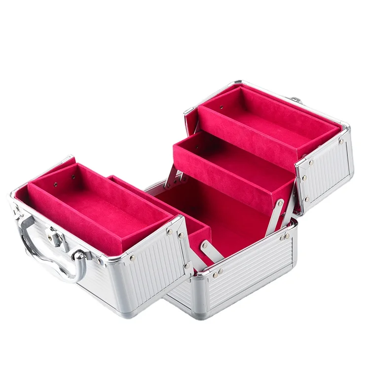 GLARY fashion professional custom makeup case organizer large travel portable combination lock beauty aluminum cosmetic case