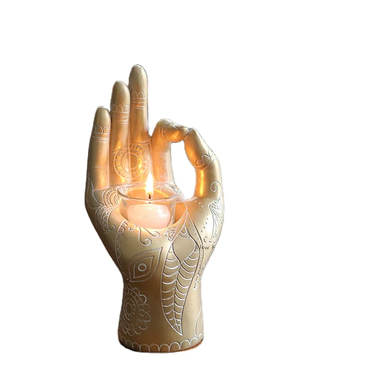 New Silicone Mold Southeast Asian Bergamot Candlestick DIY Buddha Concrete Resin Gypsum Candle Holder Mold Making Mold