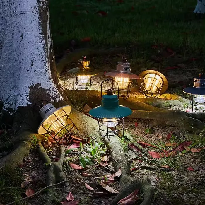 NPOT HOT SELLING Outdoor Retro Atmosphere Camping Lamp Usb Charging Camp Portable Tent Lamp