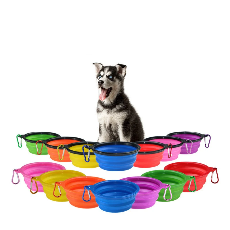 INS Best Seller Size Small Water Folding Portable Travel Foldable Silicone Collapsible Food Pet Dog Bowl For Dog